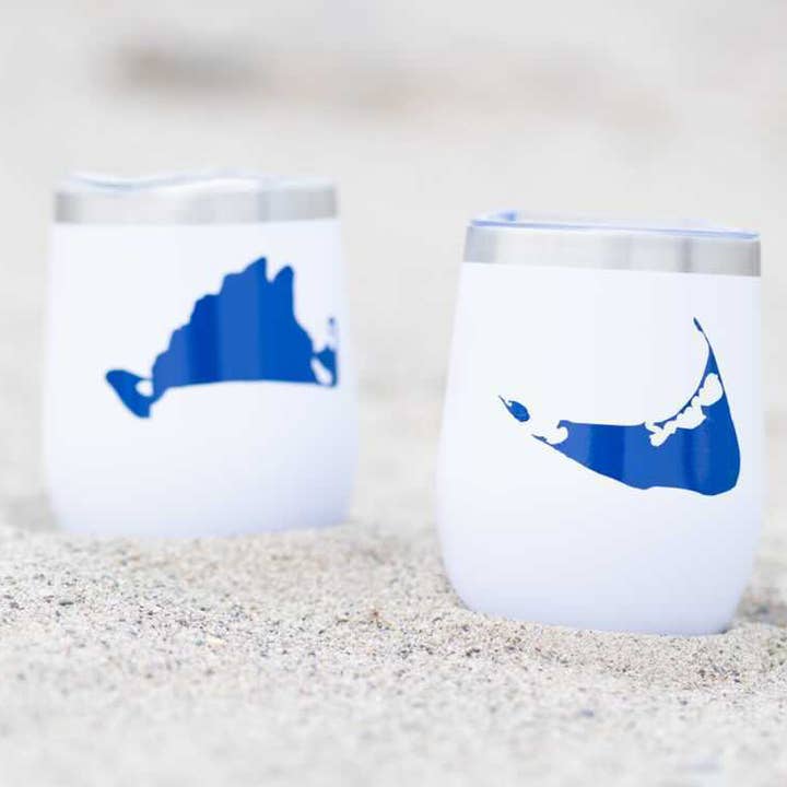 Everything Labeled | Coastal & Custom Drinkware - Wholesale Insulated Mug/Tumbler - Nantucket Island | Martha's Vineyard Tumblers |Stemless Wine