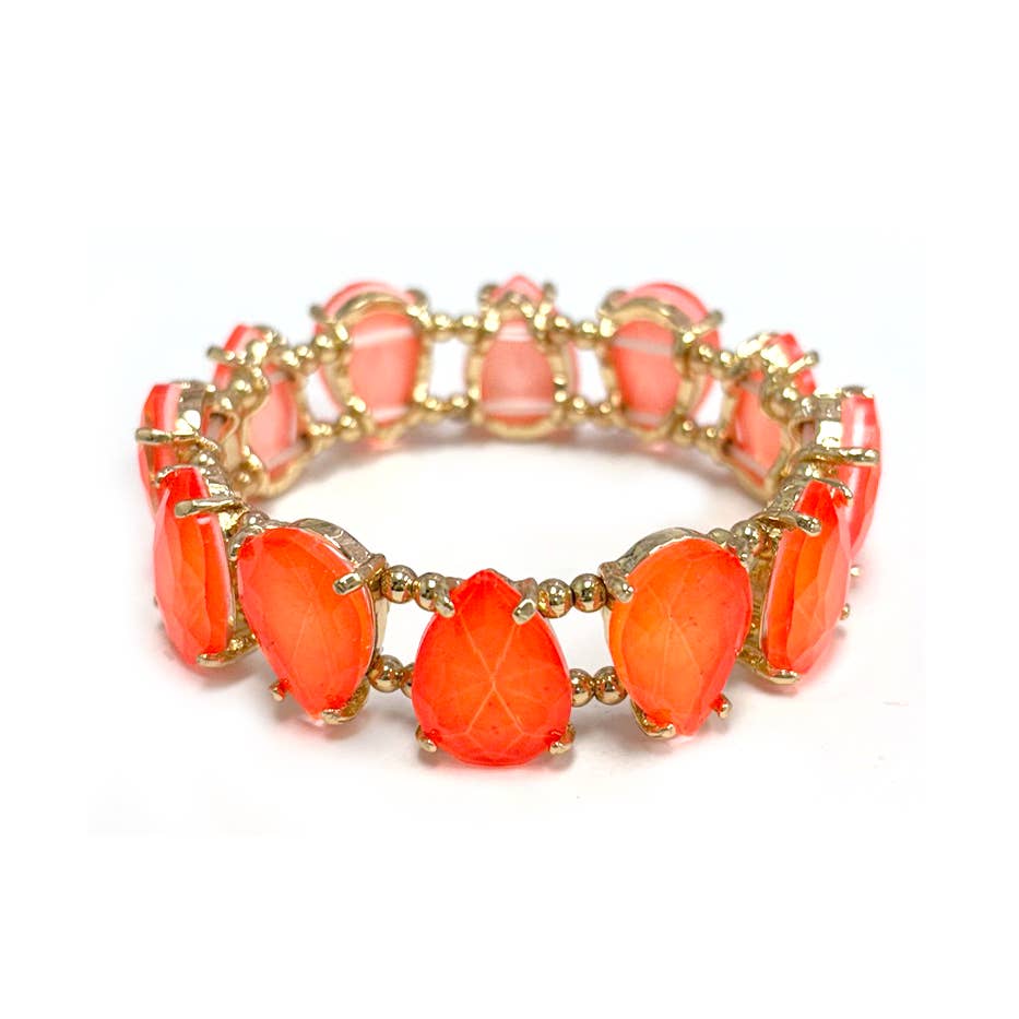 StarryNYC - Wholesale Beaded Bracelet - Neon & Pastel Teardrop Glass Crystal Bead Stretch Bracelet11