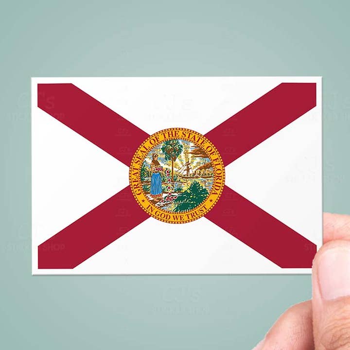 CJ's Sticker Shop - Wholesale Sticker - Vinylsticker met vlag van de staat Florida FL0