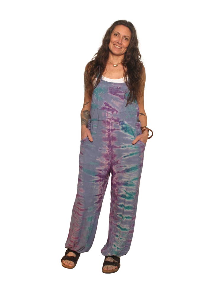 Blue Sky - Wholesale Overalls - Women's - 2277 Rayon Lycra Tie Dye Overalls