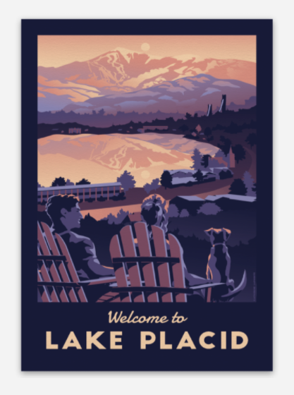 Greetings from Lake Placid New York FRIDGE MAGNET travel souvenir 