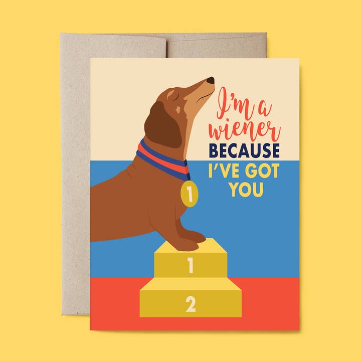 Belle Belette - Wholesale Love Card - I'm A Wiener Love and Friendship Card0