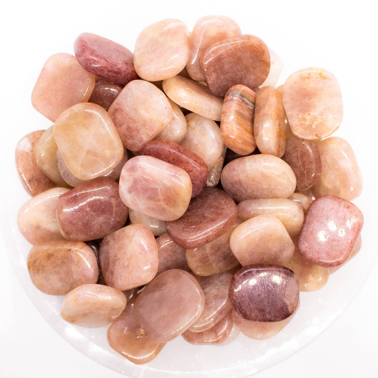 Quasar Gems USA – Großhandel Spiritueller Stein/Kristall – Erdbeerquarz glatt klein 1/2kg-1lbs0