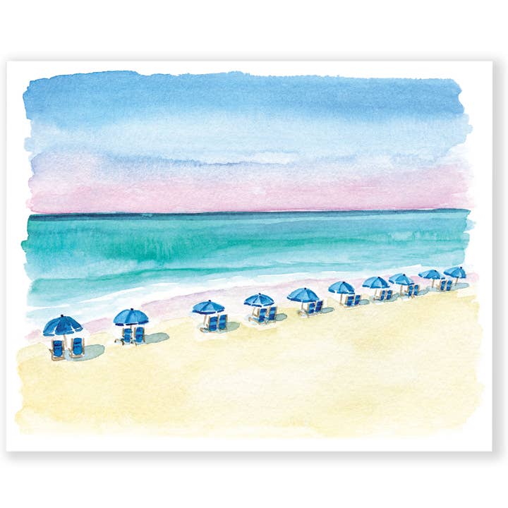 Shoreline Watercolor Art Print for wholesale by Bridget Linstead Art