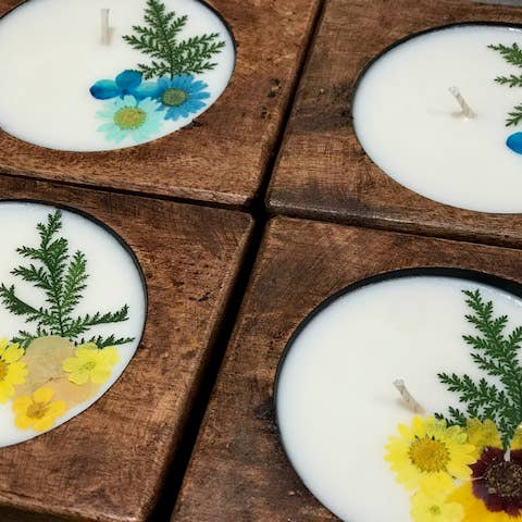 Plaid Rooster Co - Wholesale Jar/Filled Candle - FLOWER Cheese Mold Soy Candle