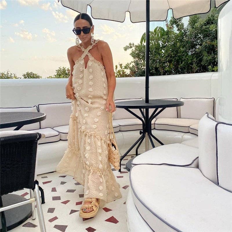 FurDecoration – wholesale Gown – Women's – Floral Cascade Gown with Neck Drape4