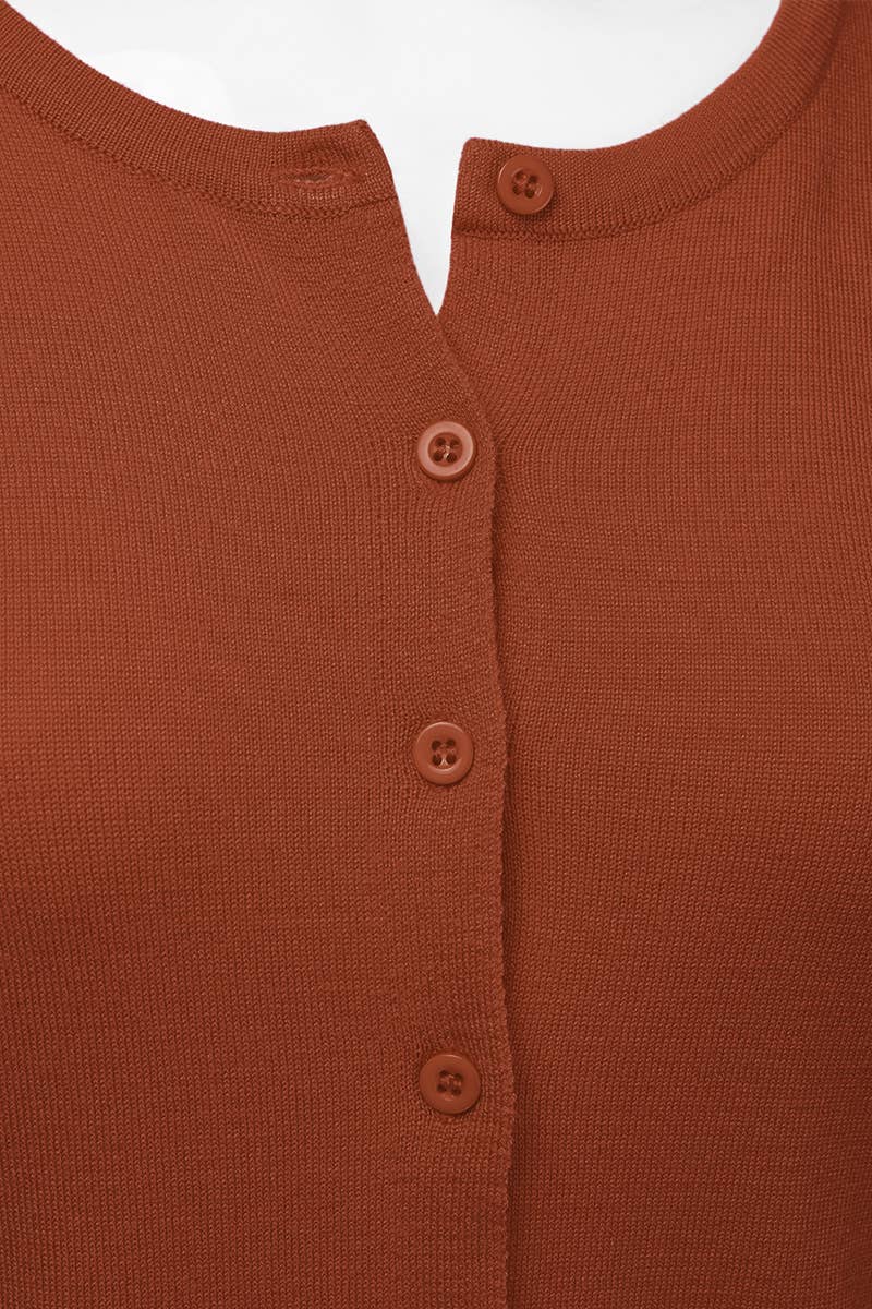 NINEXIS - Vente Cardigan – femme - AWOCAL310_Chandail à manches longues en tricot doux boutonné11