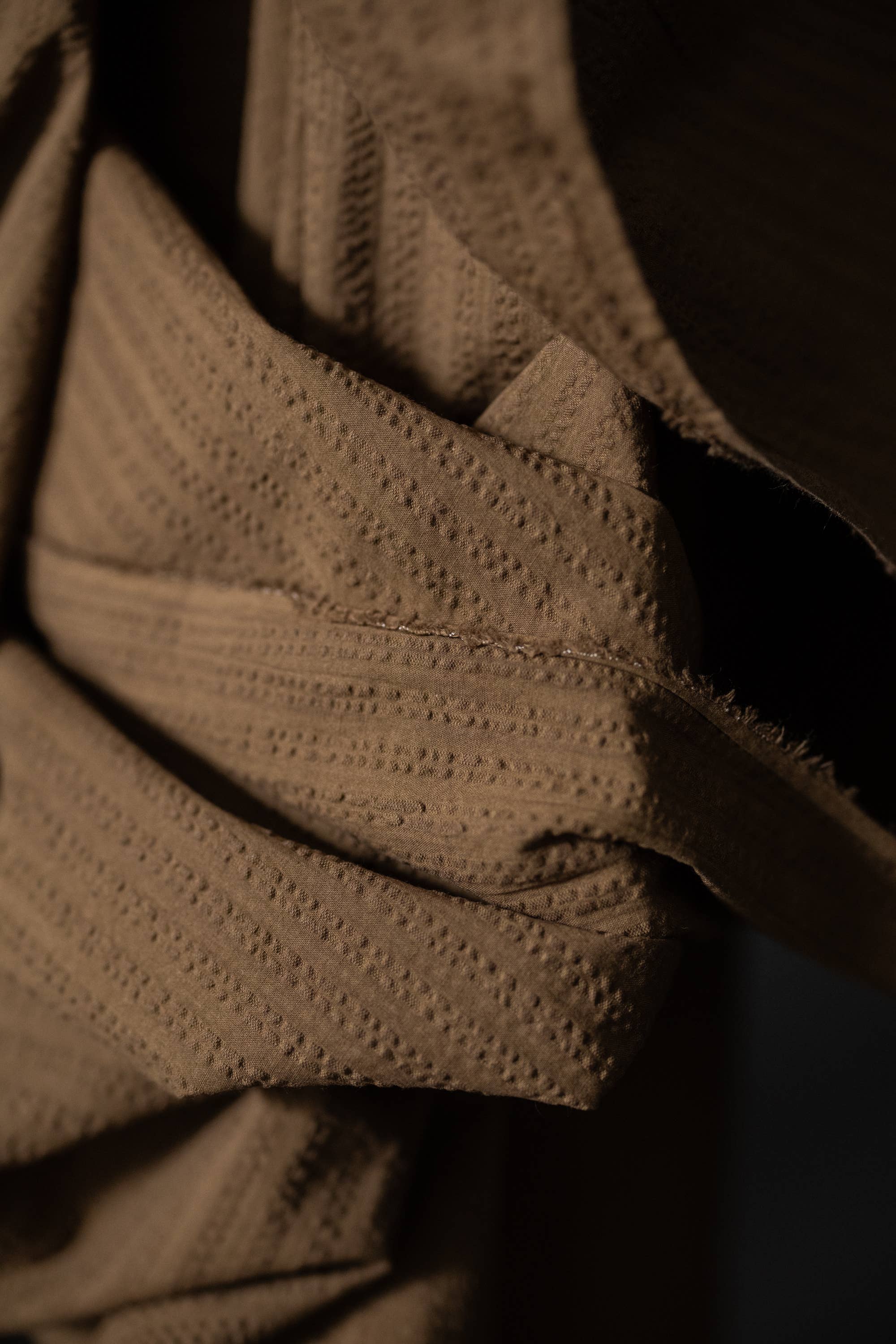 Merchant and Mills - Venta al por mayor Tela - Rayas de Seersucker de Musgo Fangoso2