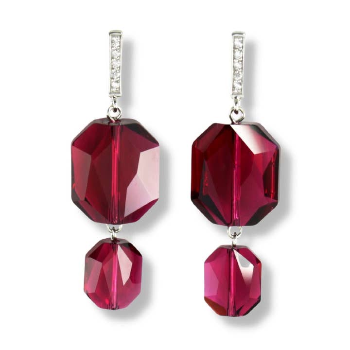 Plaza Earrings in Ruby for wholesale by Riina Mettas Jewelry