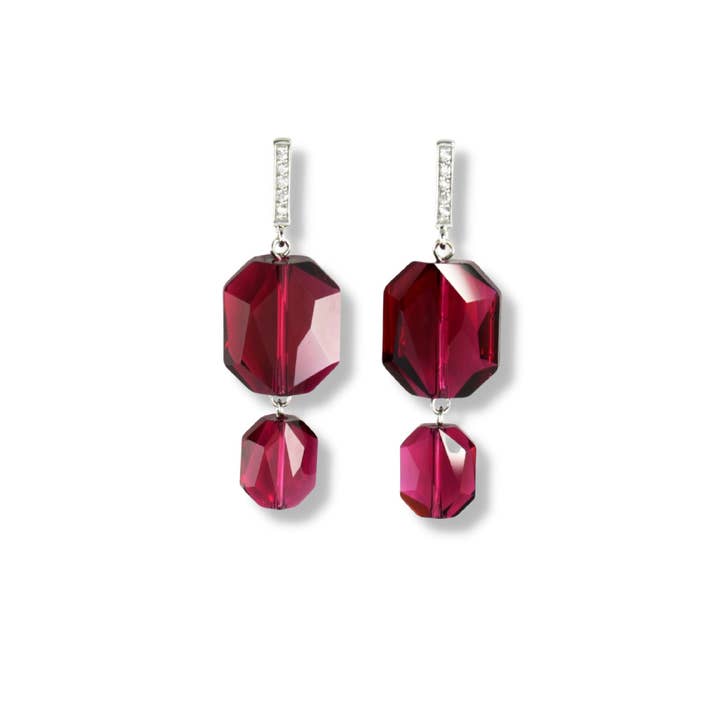 Plaza Earrings in Ruby for wholesale by Riina Mettas Jewelry