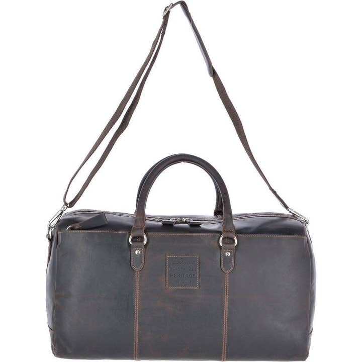Large Leather Oily Hunter Holdall Brown : 1666 for wholesale by Ashwood Leather