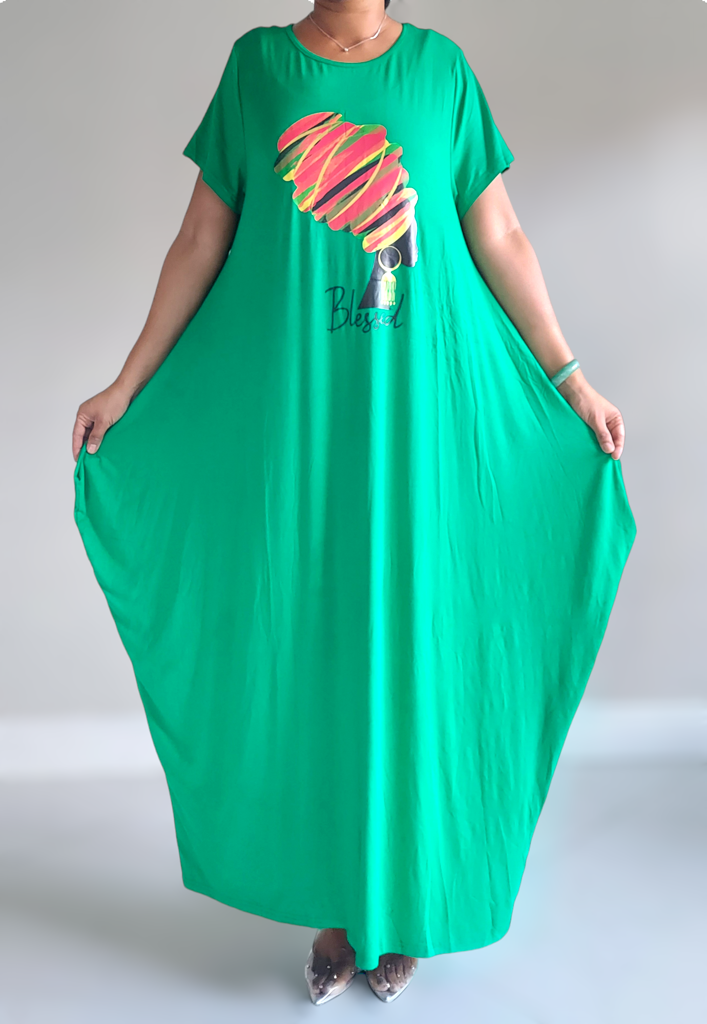 India Batik – Großhandel Kleid – Damen – Blessed Afro Bubble Jerseykleid, kurzärmlig, 2022SS3