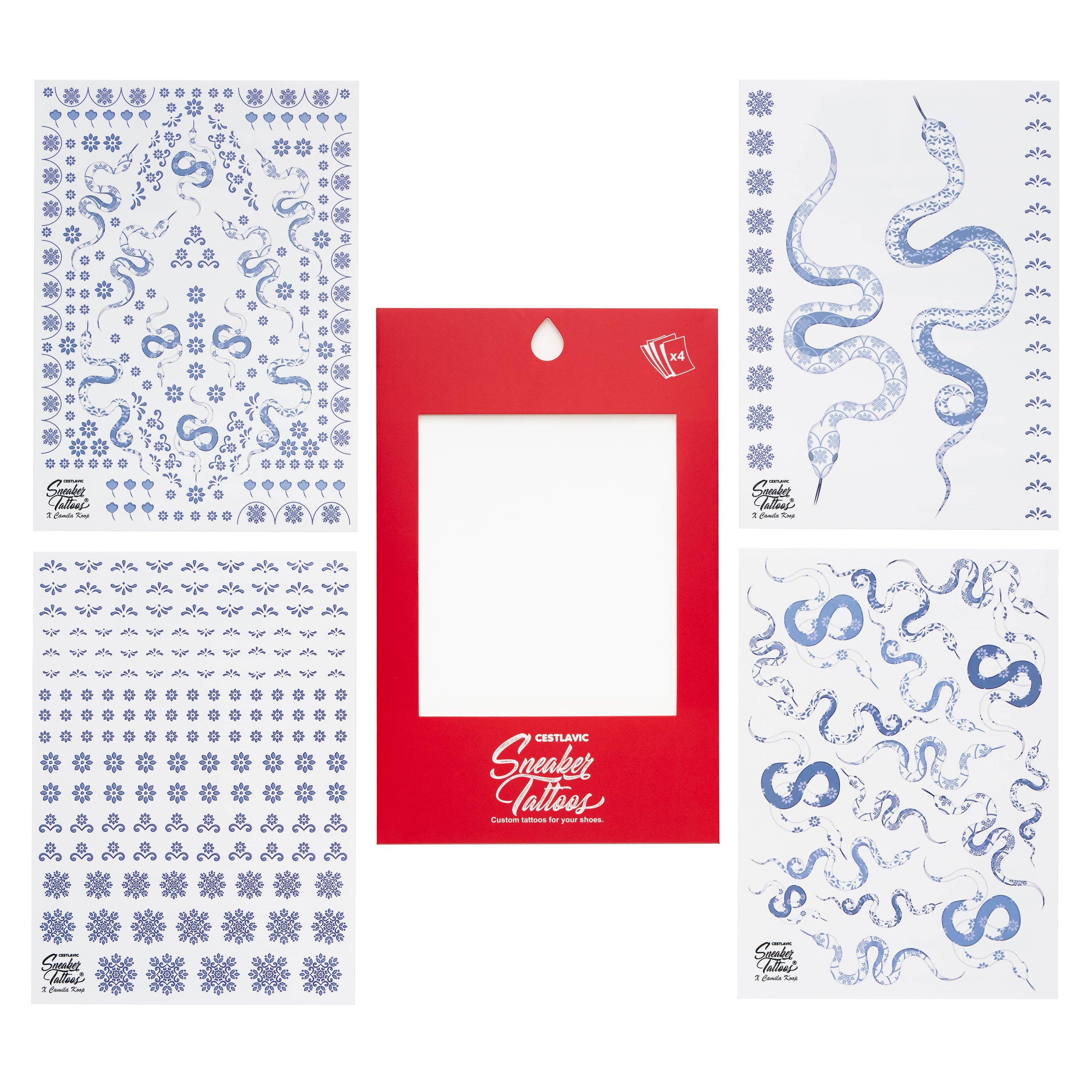 Cestlavic – Großhandel Temporäre Tattoos – Porzellan-Schlangen Sneaker-Tattoos®2