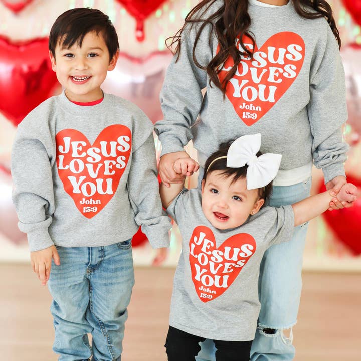Jesus Loves You Valentine Shirt/Sweatshirt for wholesale by Salt + Salvation Threads