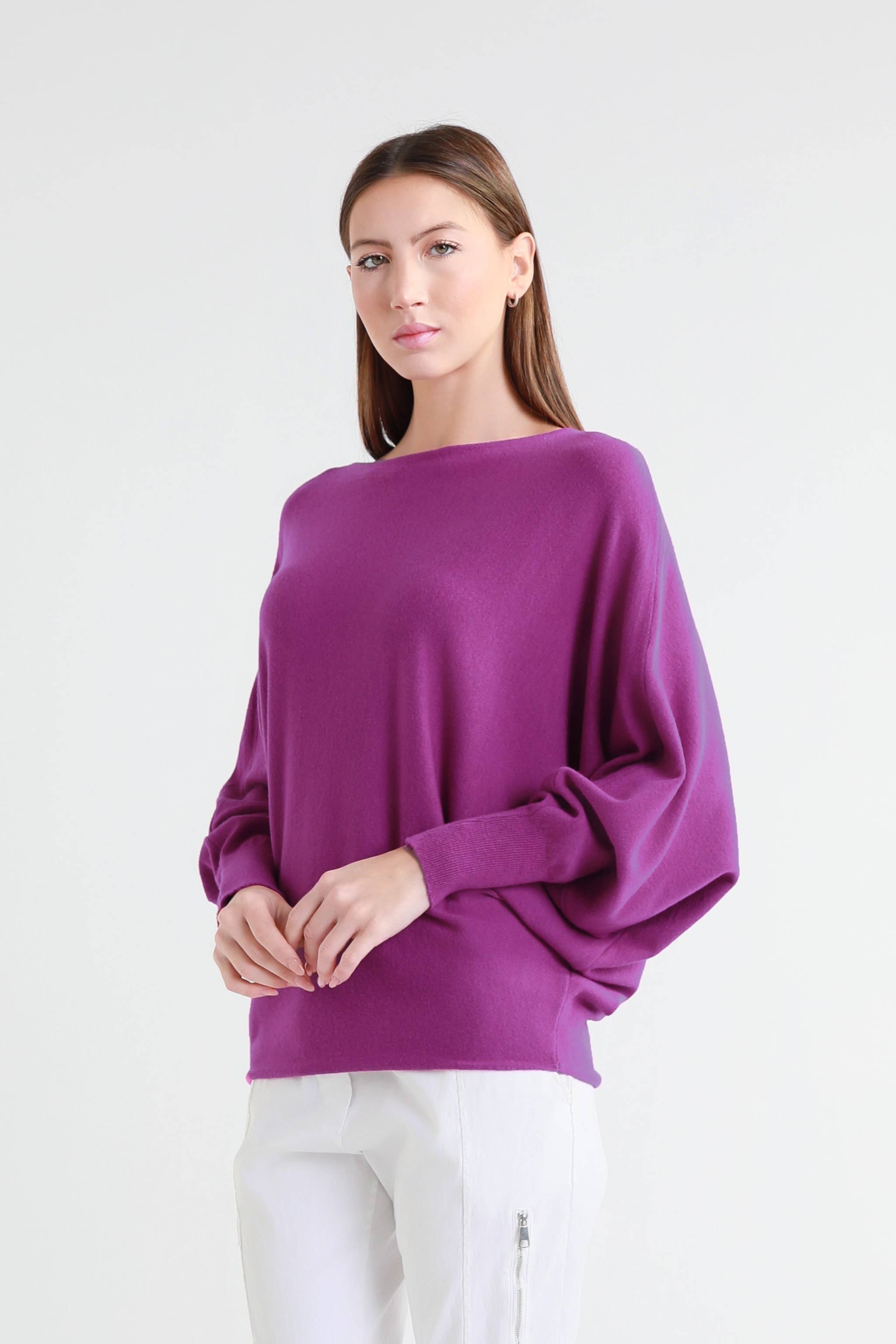 TINA Stephens Italy/Tees By Tina – Engroshandel Pullover - Dame – Mylah seriøst blød batwing sweater (BLS413)37