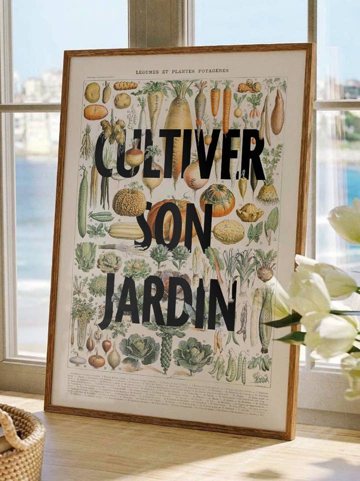 Cultiver son jardin | Affiche botanique pour la vente par Studio Topo