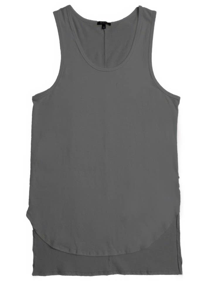 Hi Lo ensfarvet tanktop for engroshandel hos CC Wholesale Clothing