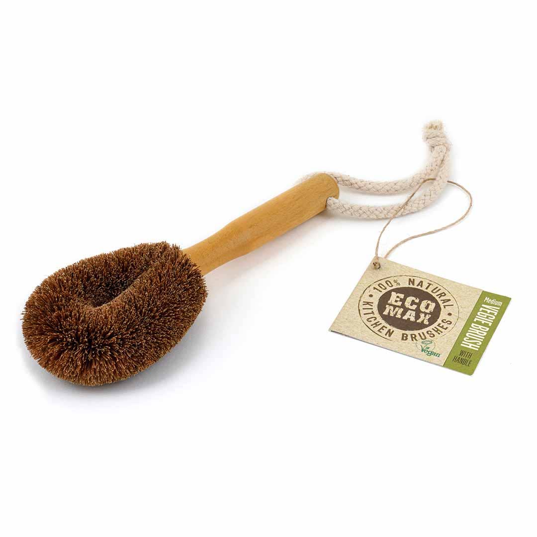 Ethical Global - Wholesale Cleaning Brush - Veggie Brush w/Handle - All Natural, Handmade