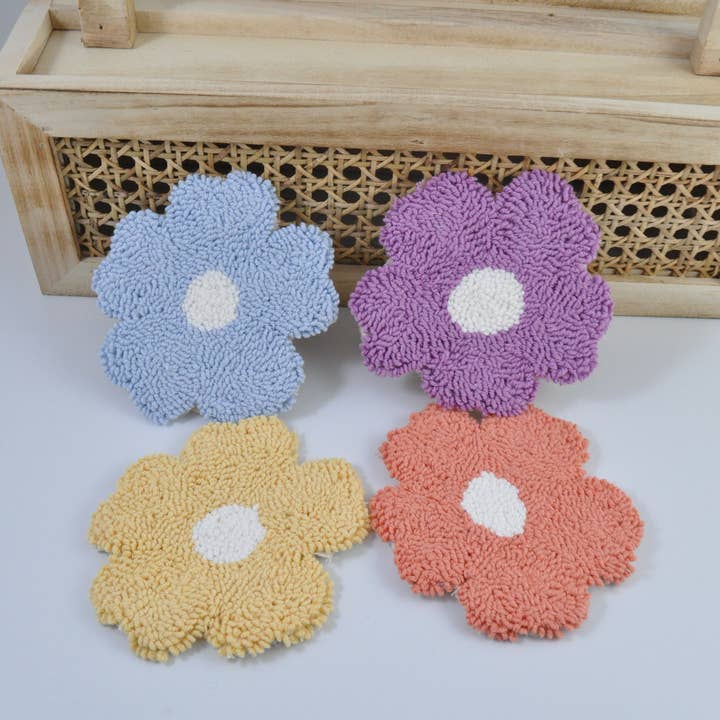 TheMellys – wholesale Coasters – Daisy Drink Coaster | Punch Needle Mug Rugs2