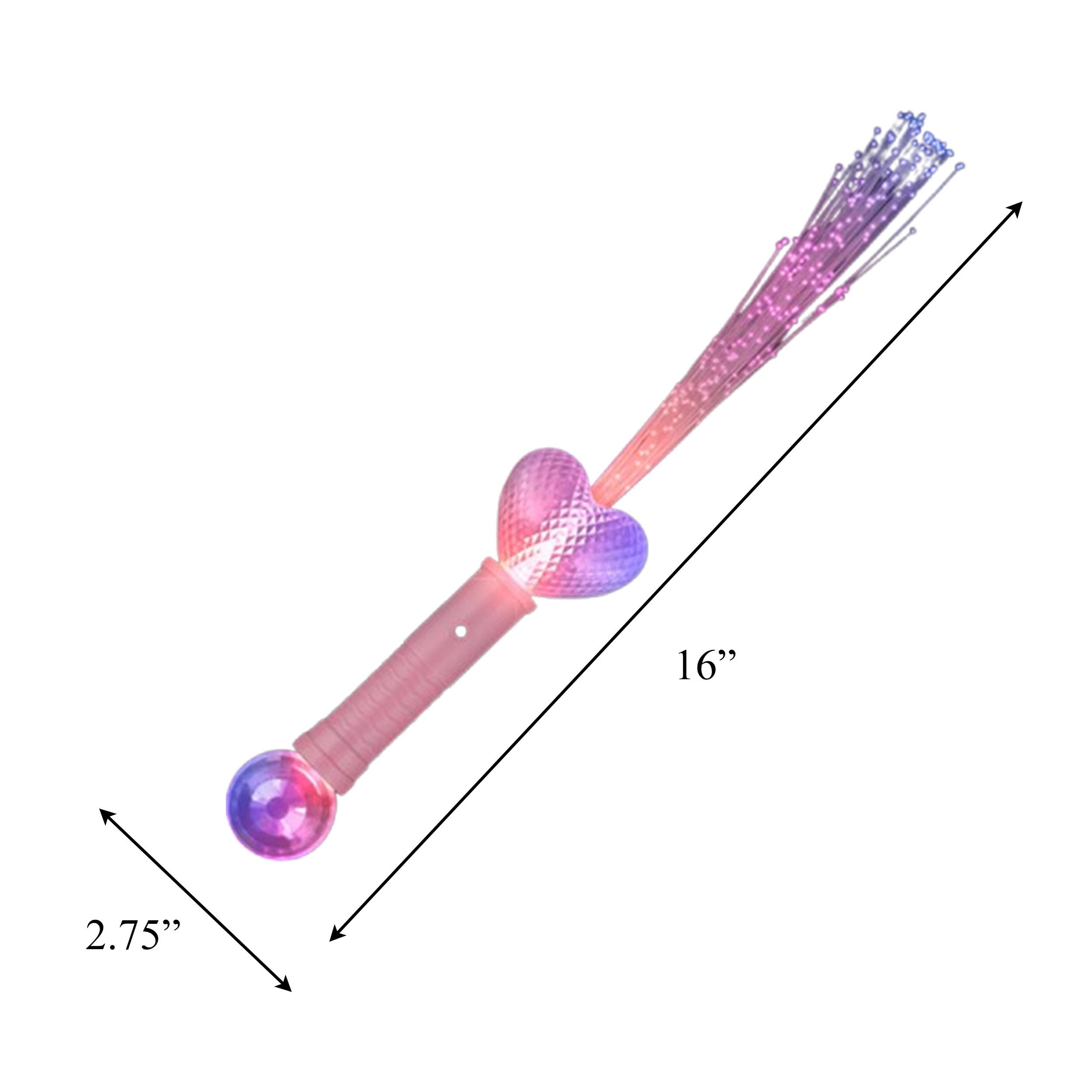 Blinkee.com, LLC - Wholesale Light-Up Toy - Kids & Baby - Light Up Fiber Optic Heart Wand with Prism Ball1