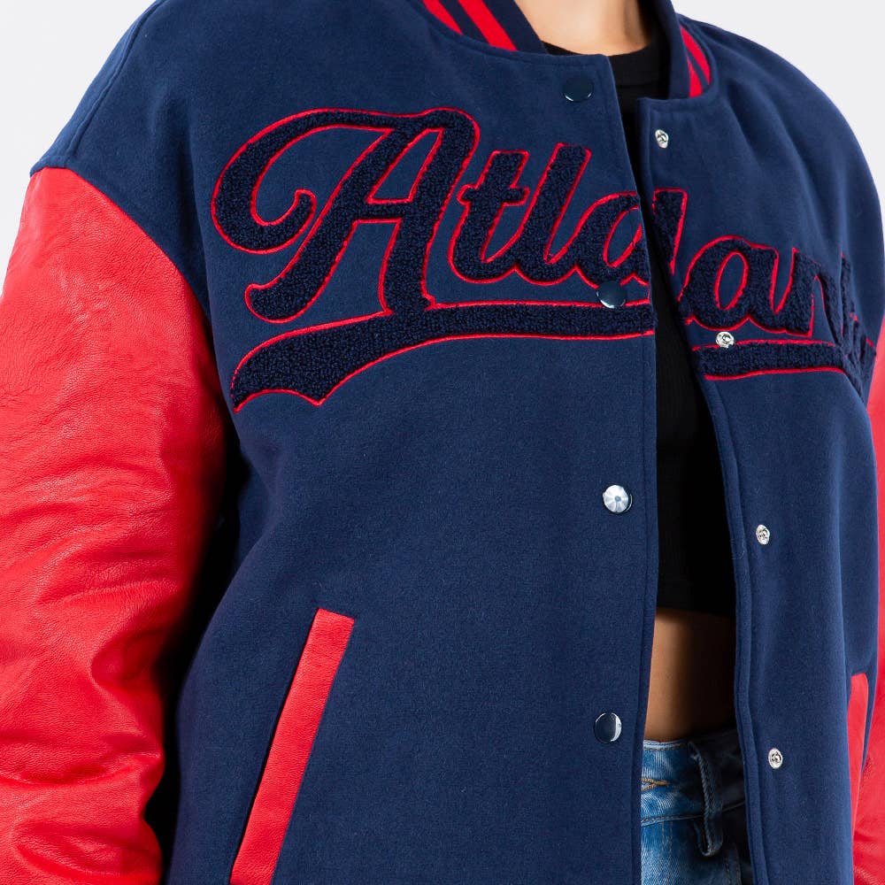 American Bazi - Wholesale Varsity/Baseball Jacket - Women's - ATLANTA VARSITY JACKETS-RJK9411ATL3
