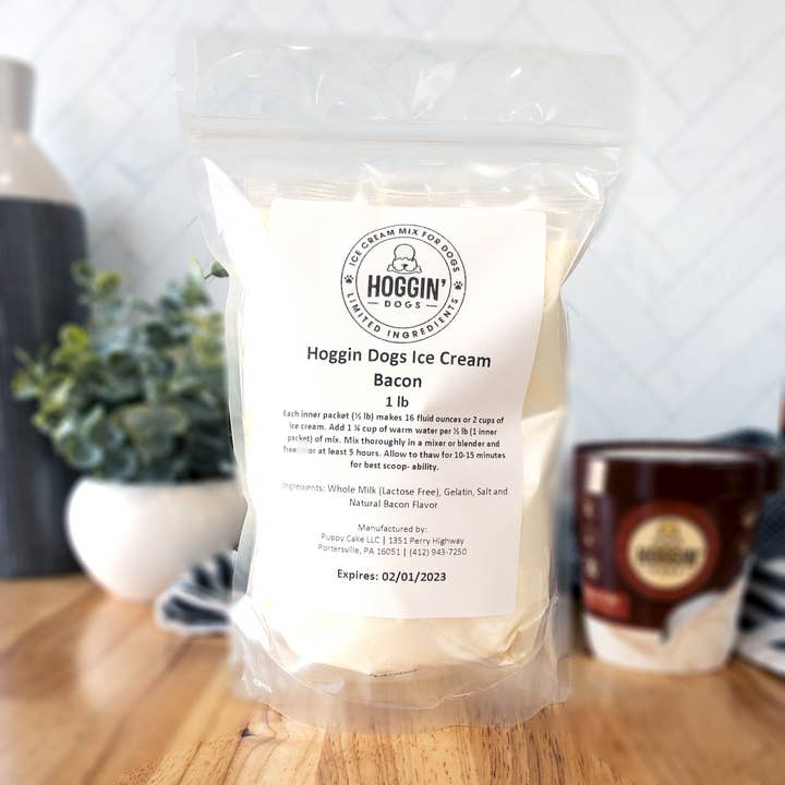 Puppy Cake LLC - Wholesale Pet Treats - Dog - Bulk Hoggin' Dogs Ice Cream Mix - 1lb. Bag