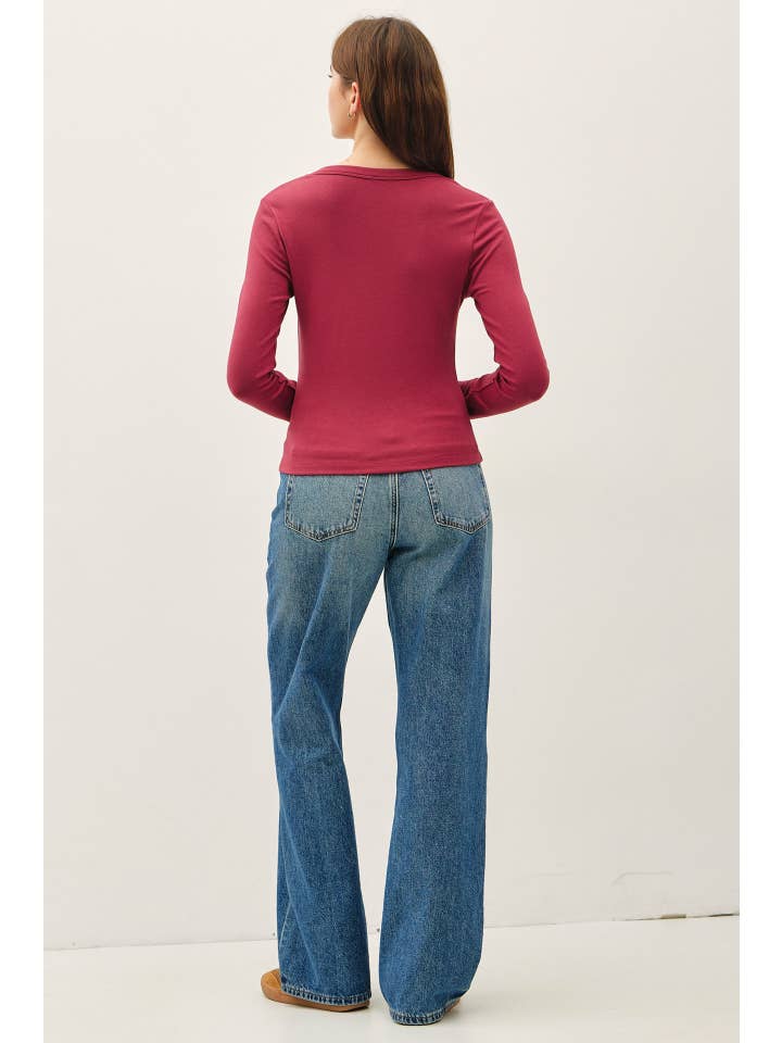 Be Cool - Wholesale Knit Top - Women's - BASIC SCOOP NECK LONG SLEEVE TOP19