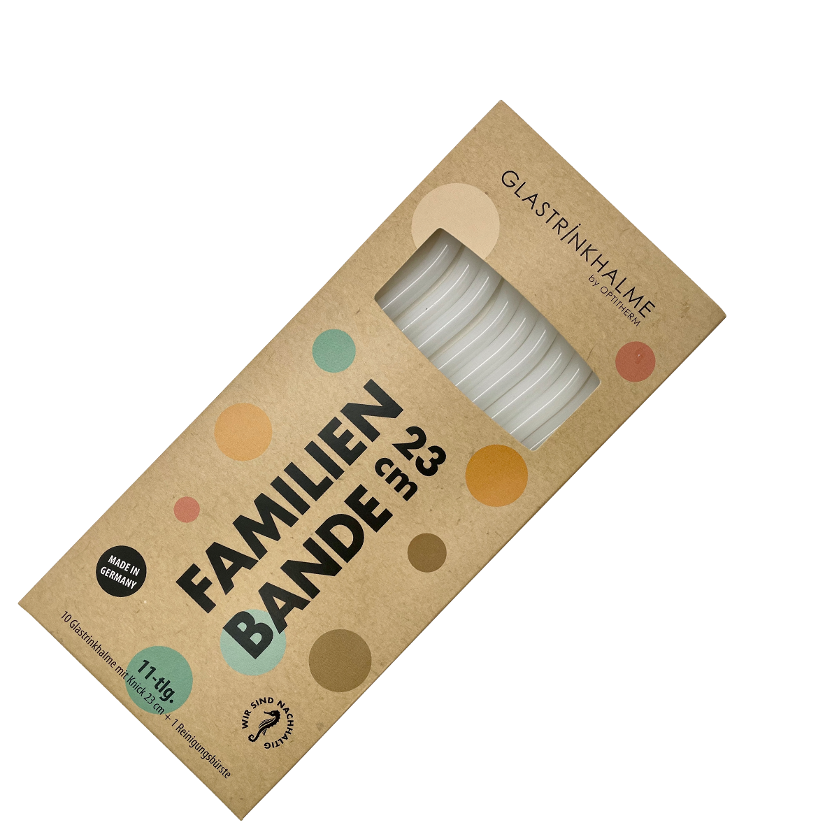 Glastrinkhalme by OPTITHERM - Wholesale Drinking Straw - 10 white glass drinking straws family ties Knorker guy with kink1