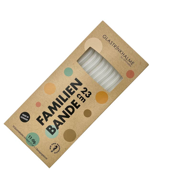 Glastrinkhalme by OPTITHERM - Wholesale Drinking Straw - 10 white glass drinking straws family ties Knorker guy with kink1