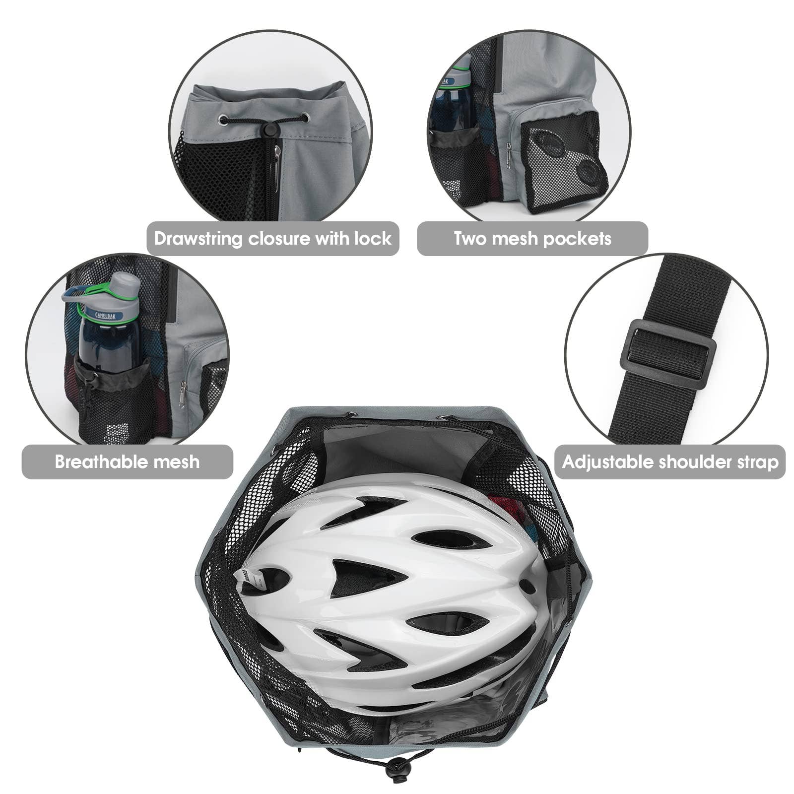 wandf - Wholesale Beach Bag - WANDF Mesh Drawstring Backpack with Wet Pocket Beach Bag17