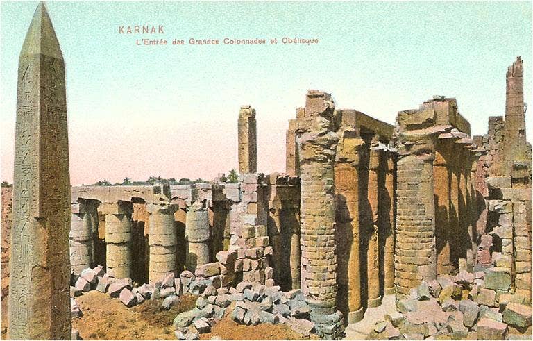 Found Image Press - Wholesale Sticker - Sticker EG-25 Colonnade, Obelisk, Karnak, Egypt0