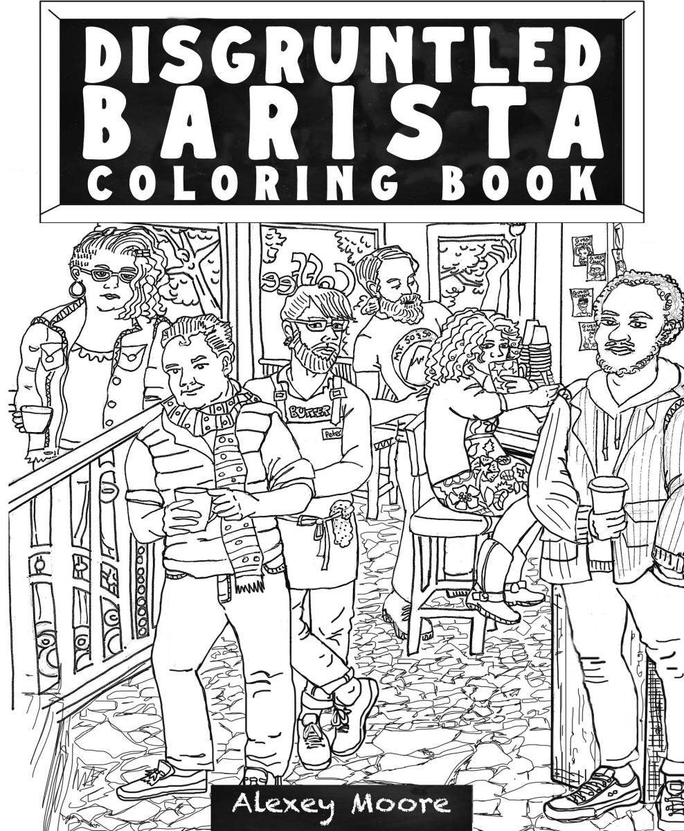 Microcosm Publishing & Distribution – Engroshandel Malebog - Voksen – Disgruntled Barista malebog1