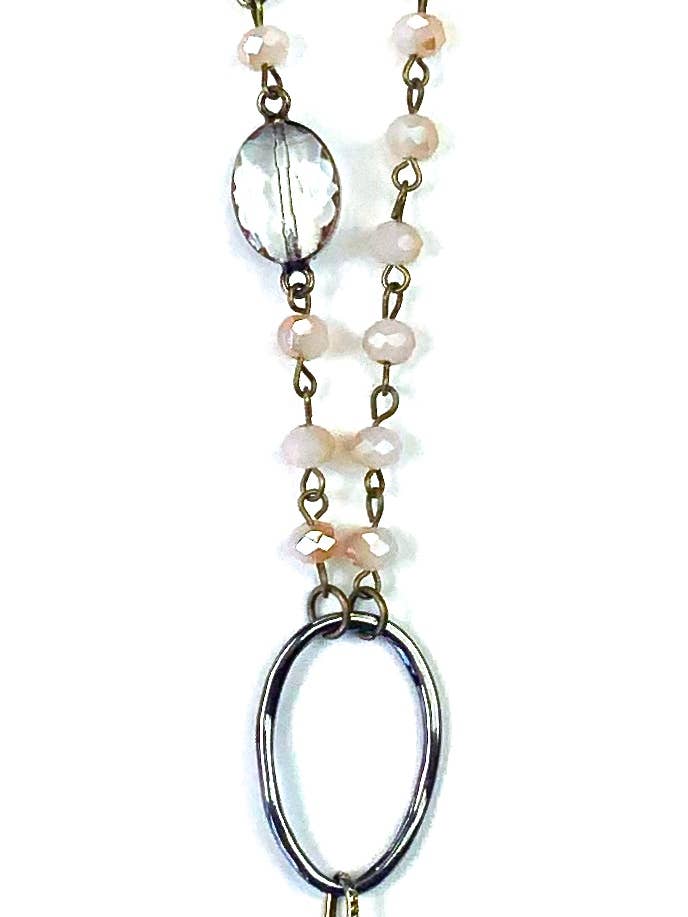 NK-Rosary & Chain Pendant Necklace in Ivory for wholesale by Lost & Found Trading