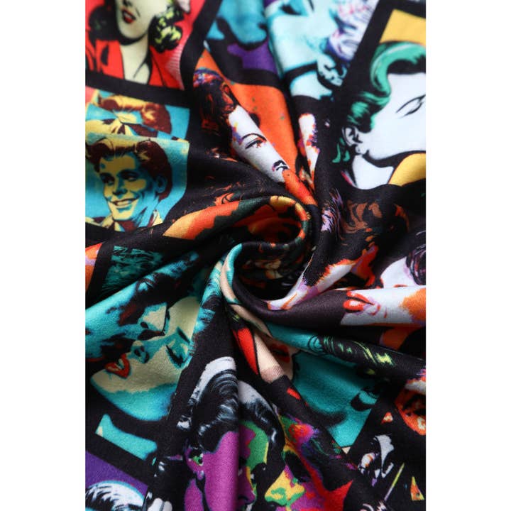 Dolly & Dotty - Wholesale Dress - Women's - Billie Long Sleeved Dress in Black Vintage Comic Print