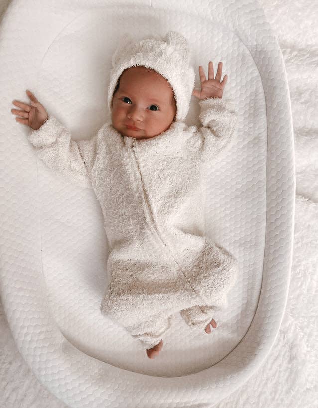 Cream Luna + Luca Baby Bear Jumpsuit - Cozy Teddy for wholesale on Faire1