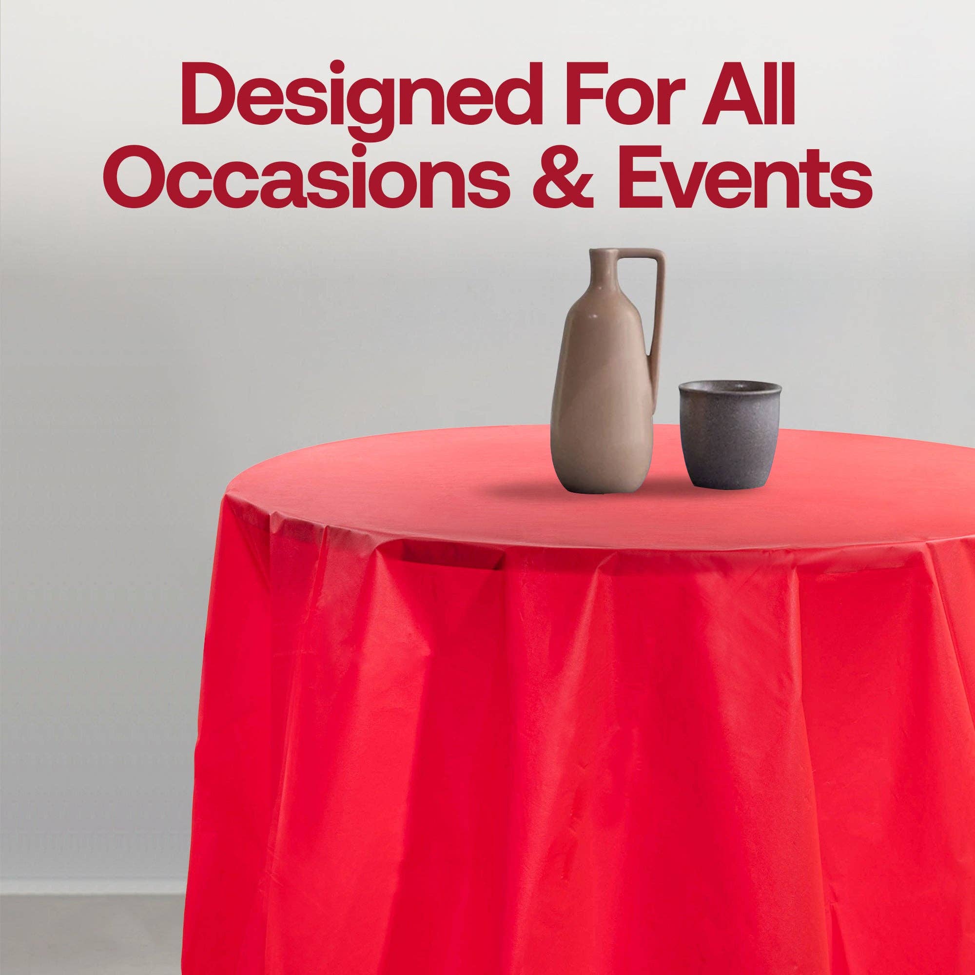 Smarty had a Party - Wholesale Disposable Table Cover/Runner - 84" Red Round Disposable Tablecloth - 1 pc5