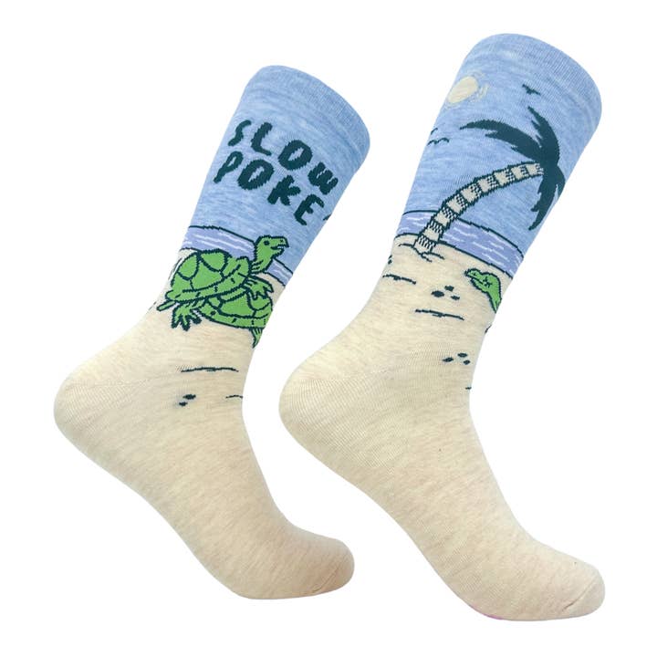 Men's Slow Poke Socks Funny Offensive Turtle Beach Sex Joke for wholesale by Crazy Dog T-Shirts