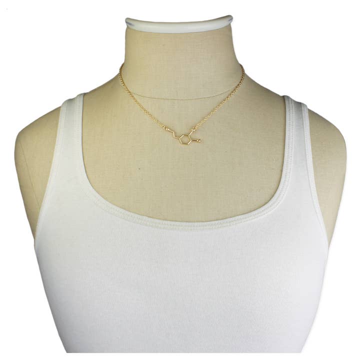 ZAD - Wholesale Pendant/Charm Necklace - Chemical Reactions Dopamine Molecule Necklace3