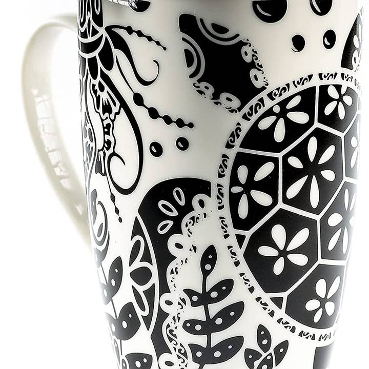 Greenline Goods - Wholesale Coffee Mug - Turtle Coffee and Tea Mug With Ceramic Lid + Infuser (16oz)