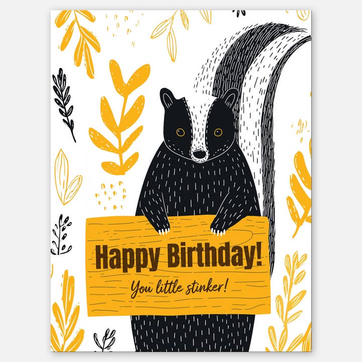 Little Stinker Birthday - A2 greeting card for wholesale by Paper Slam