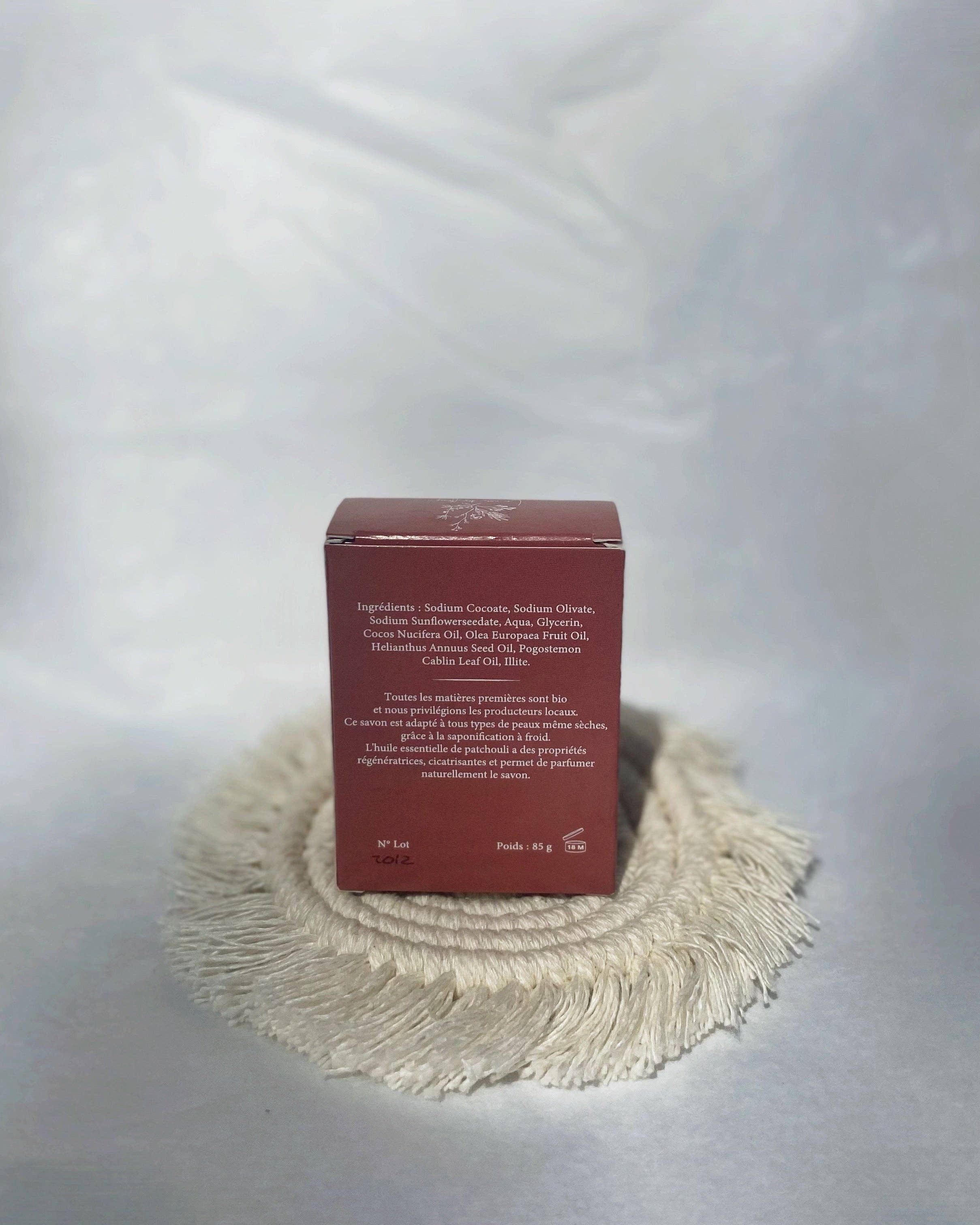 Le nom des fleurs - Wholesale Bar Soap - Surgras soap with patchouli & red clay2