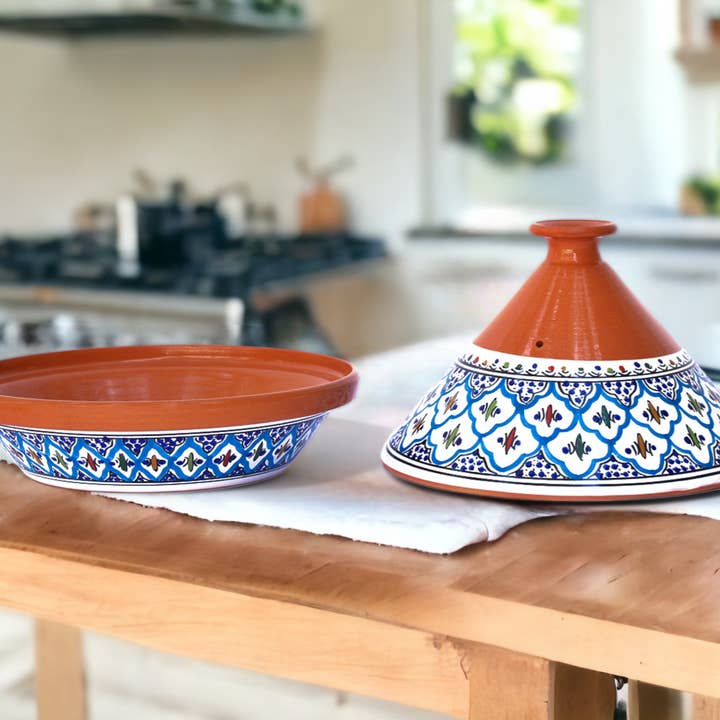 Kamsah - Vente Marmites - Grand tajine bohémien suprême turquoise4