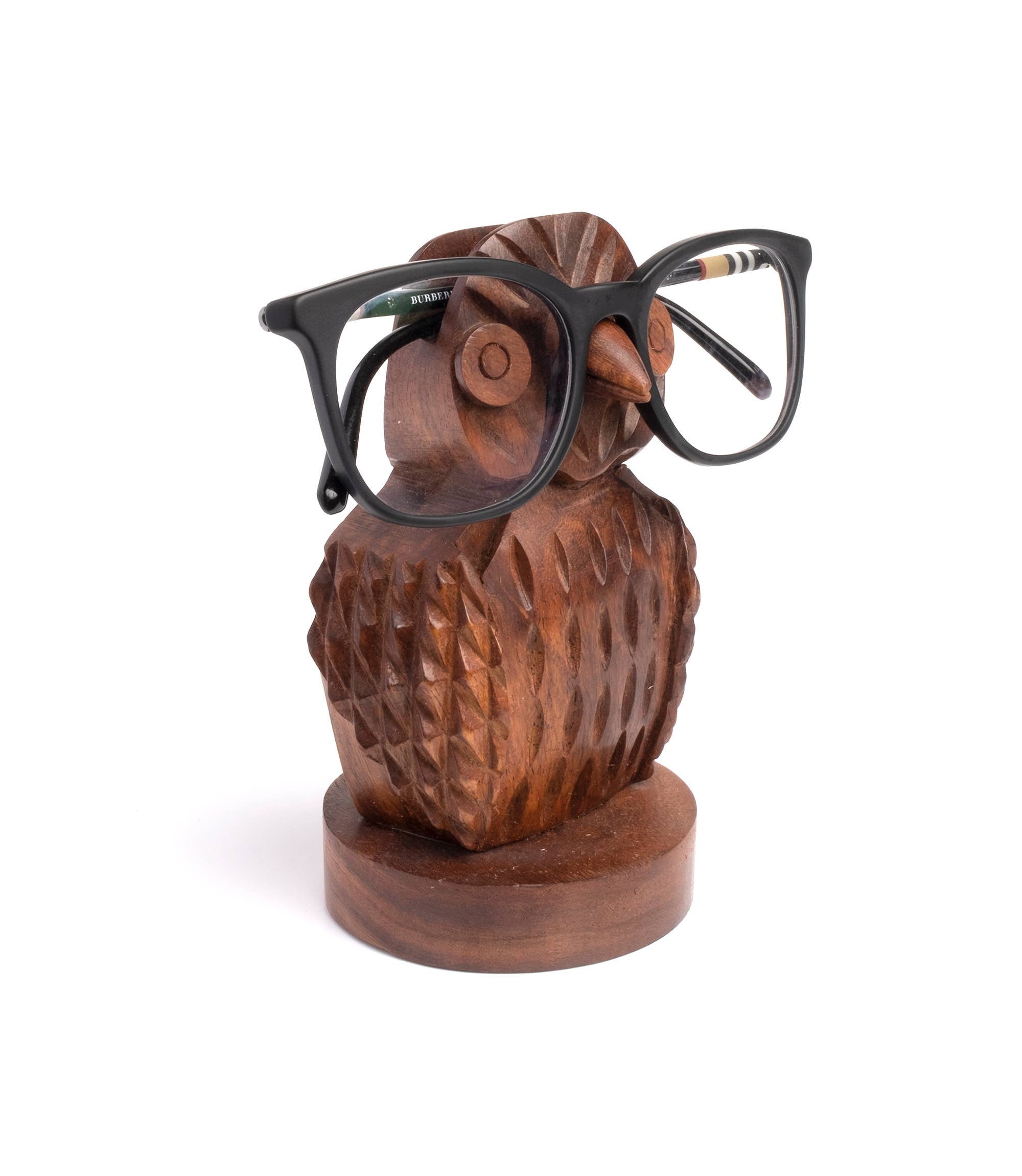 Matr Boomie Fair Trade - Wholesale Eyewear Cases & Holders - Unisex - Owl Eyeglass Holder Stand - Hand Carved Wood1