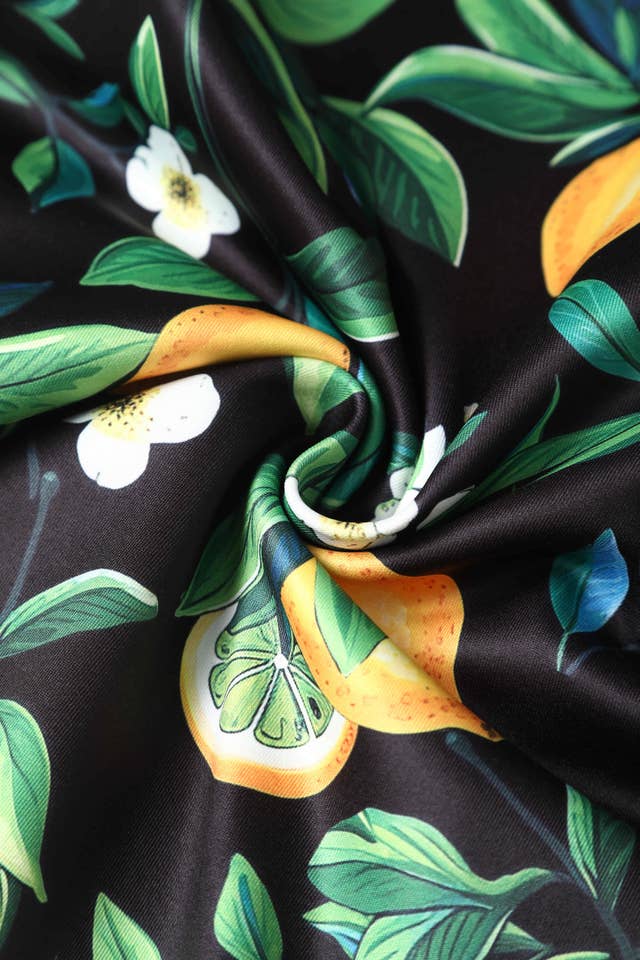 Dolly & Dotty - Wholesale Dress - Women's - Monroe Off-the-Shoulder Pencil Dress in Black Lemon Print18