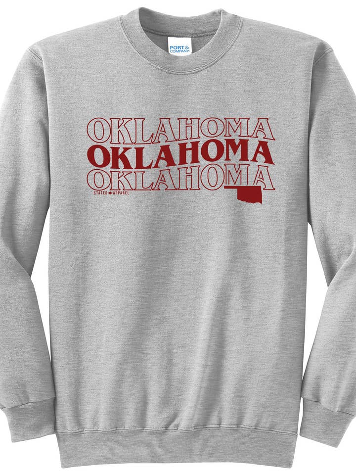 Oklahoma State Wavy with State Sweatshirt for wholesale by Stated Brands