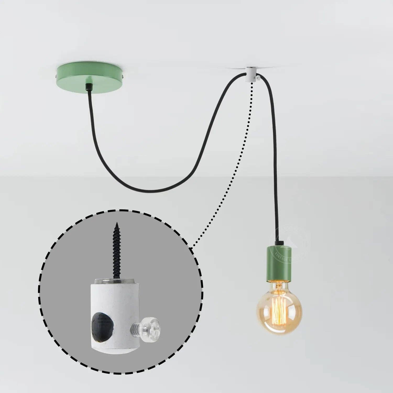 Ledsone - Wholesale Chandelier/Hanging Light - White Pendant Light Cable Hook Lighting Fixture Cord Mounting Clips Organizer~4425