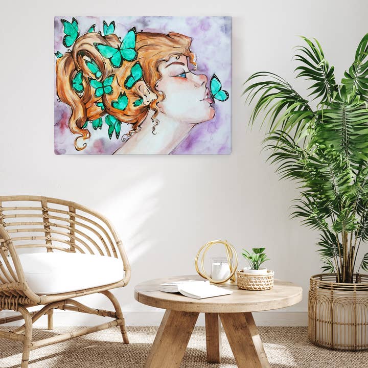 Du Giver Mig Sommerfugle - Lærredstryk for engroshandel hos Anise Designs