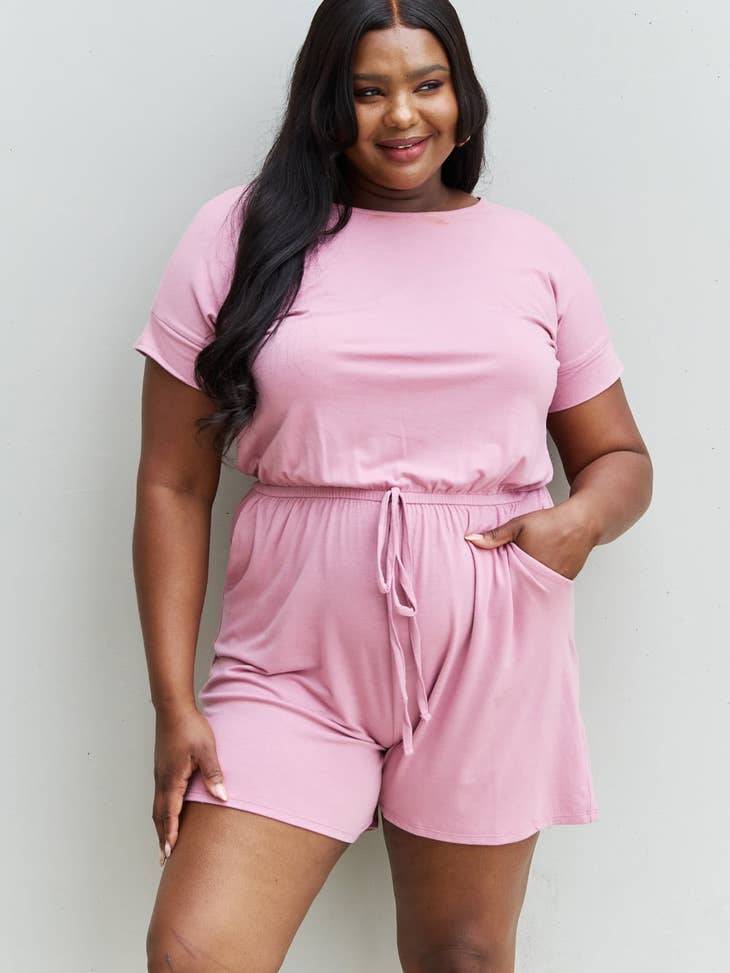 Wholesale Zenana Chilled Out Full Size Short Sleeve Romper in