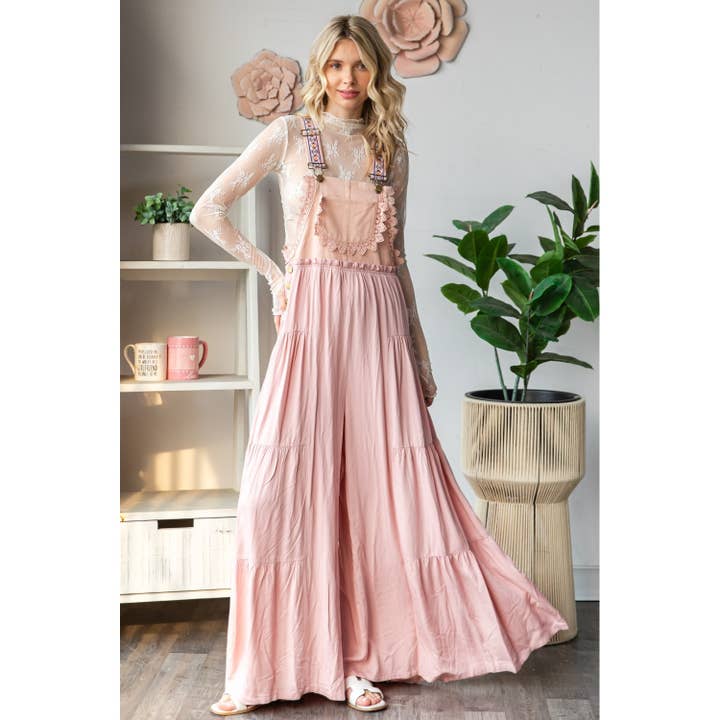 Veveret – Macacão - Mulher por atacado – Macacão fluido com alças bordadas19