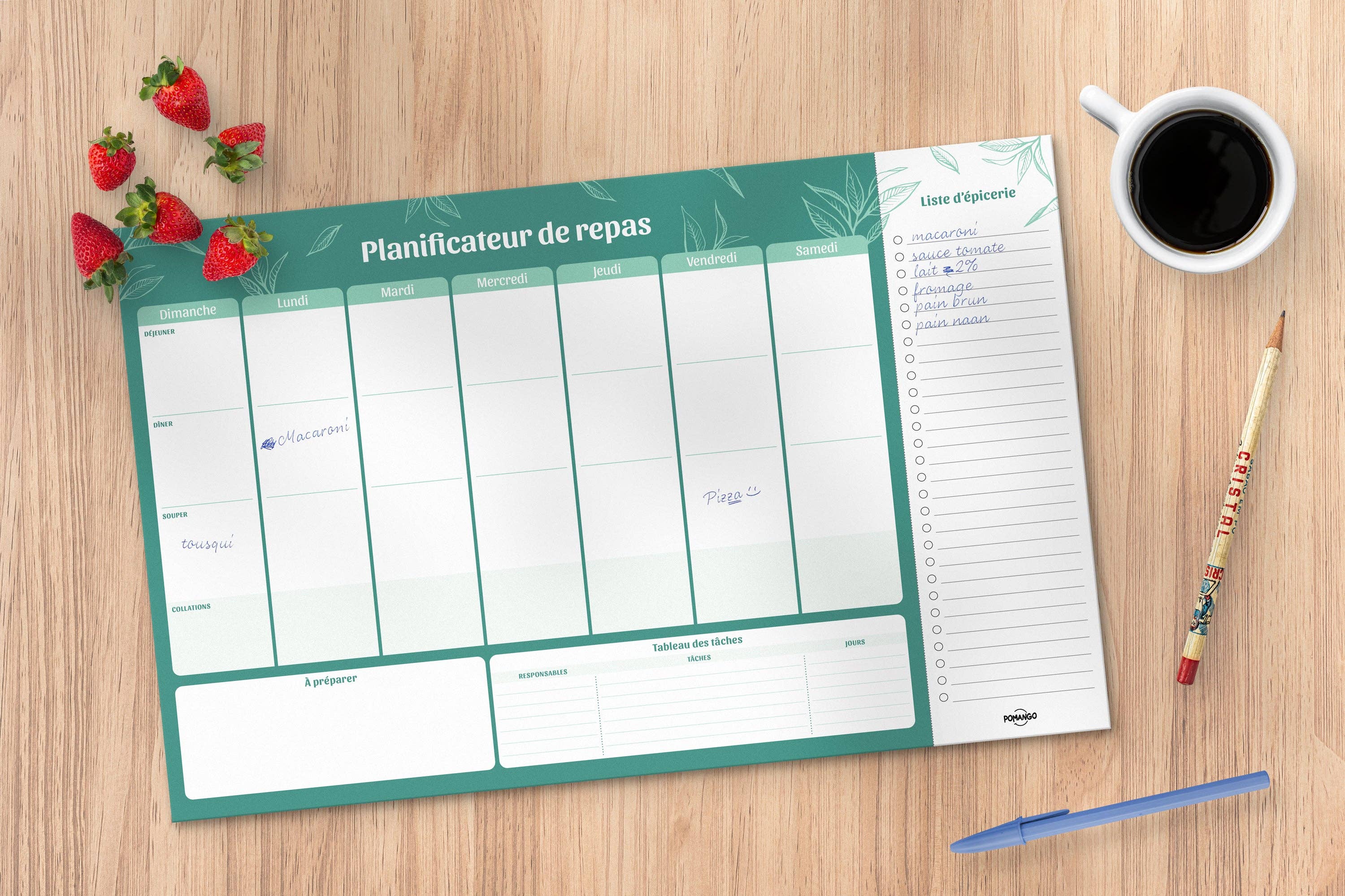 Pomango - Wholesale Recipe Card - MEAL PLANNER2